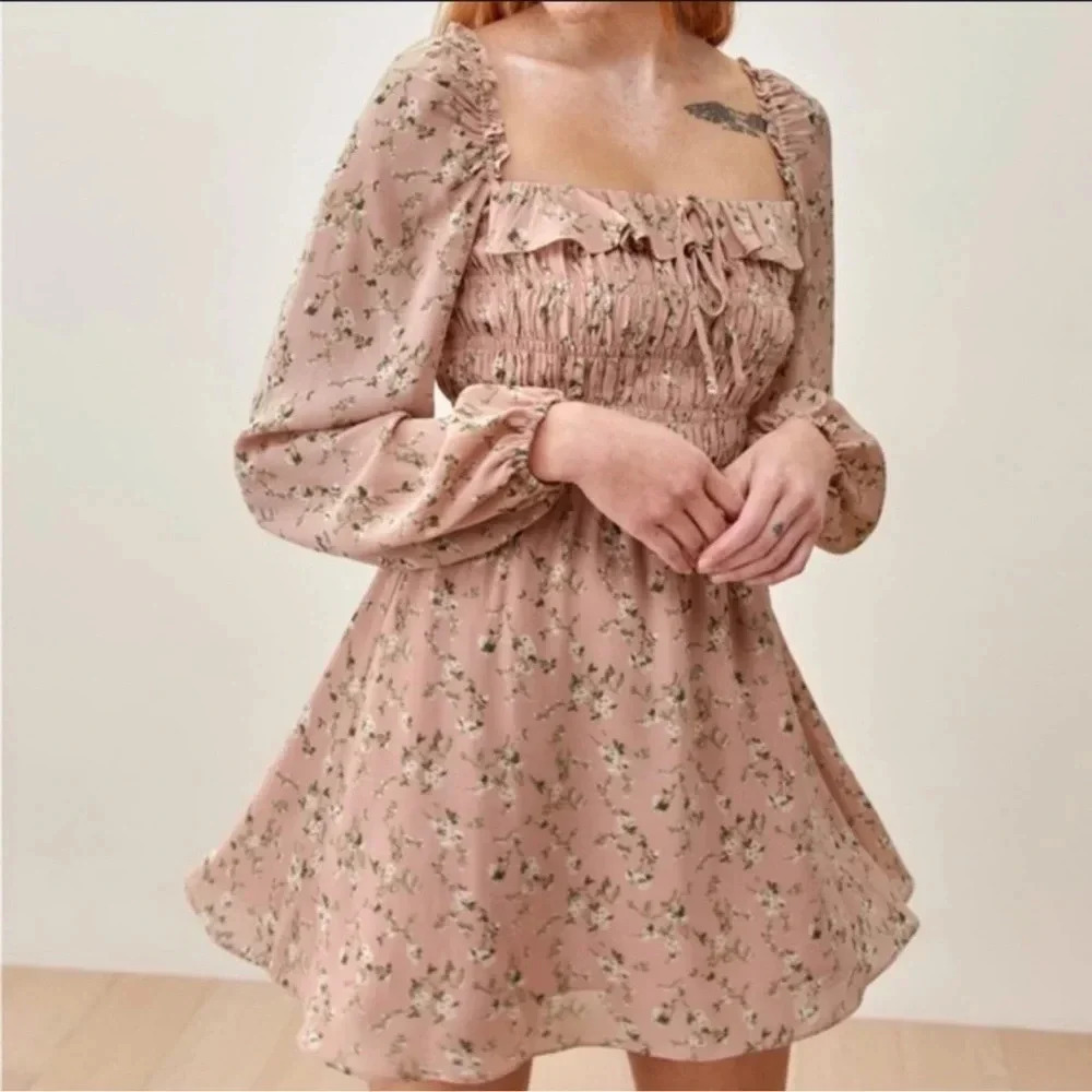 Reformation Morris Long Sleeve Floral Mini Dress in
Melody Pink Floral |…